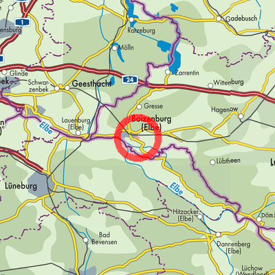 Landkarte Boizenburg-Land