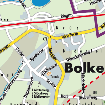Stadtplan Bolken