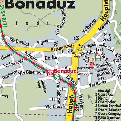 Stadtplan Bonaduz