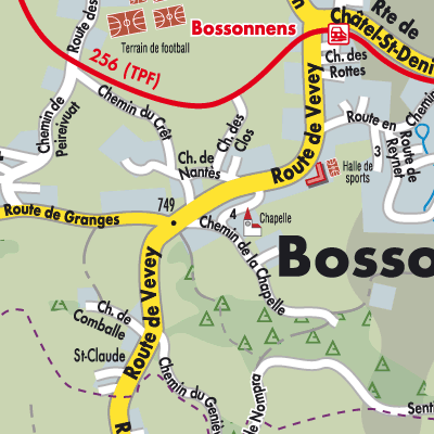 Stadtplan Bossonnens