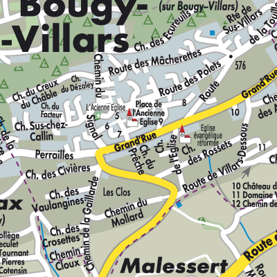 Stadtplan Bougy-Villars
