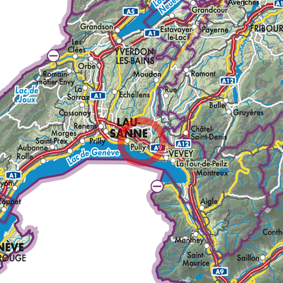 Landkarte Bourg-en-Lavaux