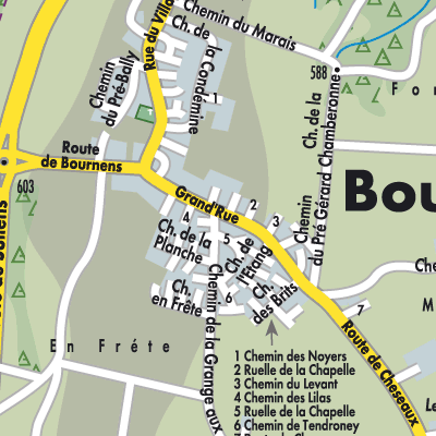Stadtplan Boussens