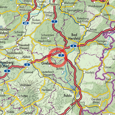 Landkarte Breitenbach am Herzberg