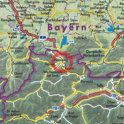 Landkarte Breitenwang
