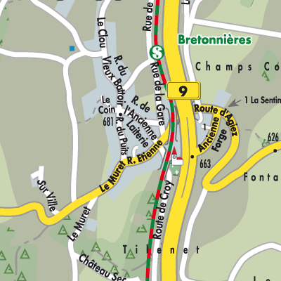 Stadtplan Bretonnières