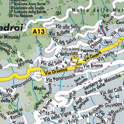 Stadtplan Brione sopra Minusio