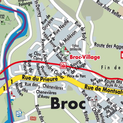 Stadtplan Broc