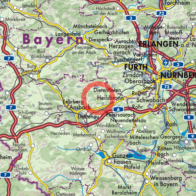 Landkarte Bruckberg