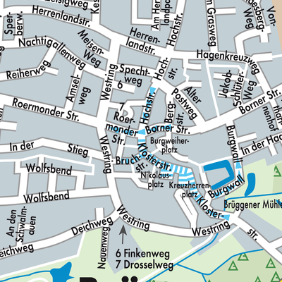 Stadtplan Brüggen