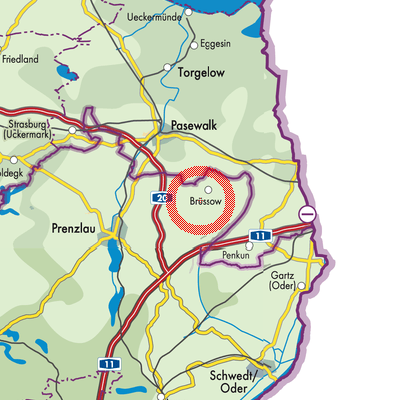 Landkarte Brüssow (Uckermark)