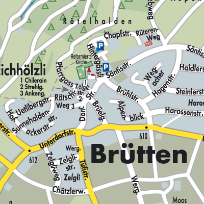 Stadtplan Brütten