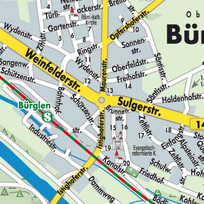 Stadtplan Bürglen (TG)