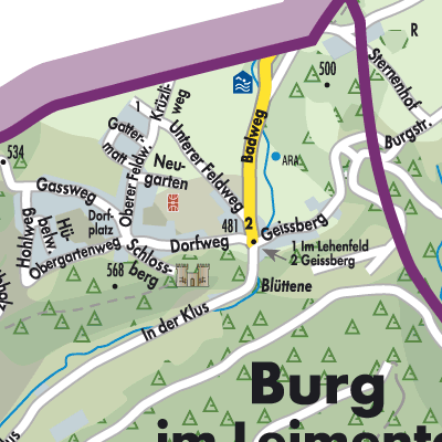 Stadtplan Burg im Leimental