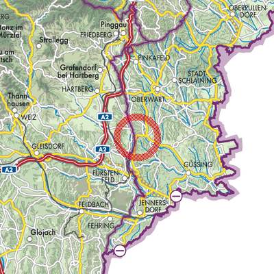 Landkarte Burgauberg-Neudauberg