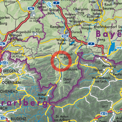 Landkarte Burgberg im Allgäu