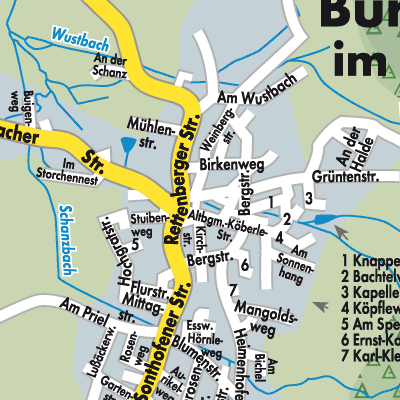 Stadtplan Burgberg