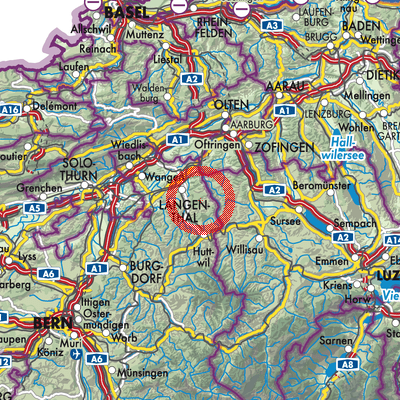 Landkarte Busswil bei Melchnau