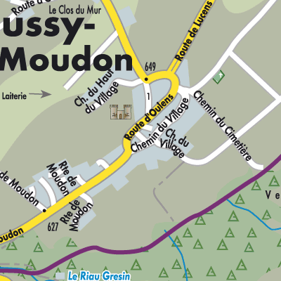 Stadtplan Bussy-sur-Moudon