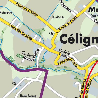 Stadtplan Céligny