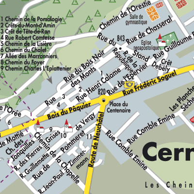 Stadtplan Cernier