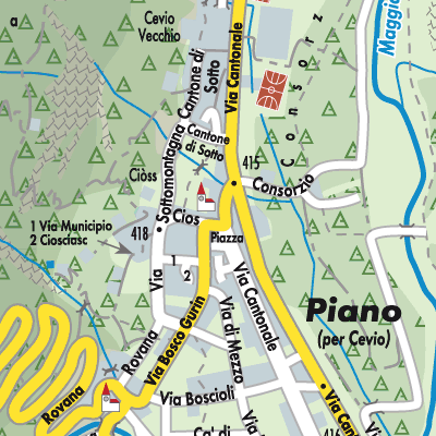 Stadtplan Cevio