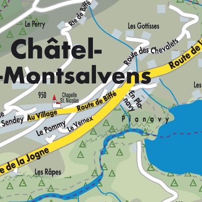 Stadtplan Châtel-sur-Montsalvens