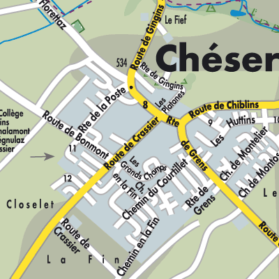 Stadtplan Chéserex