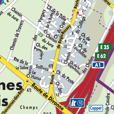 Stadtplan Chavannes-de-Bogis