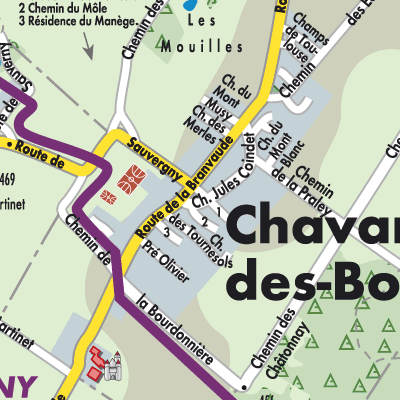 Stadtplan Chavannes-des-Bois