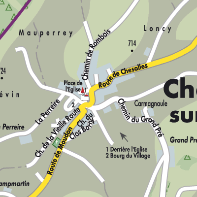 Stadtplan Chavannes-sur-Moudon