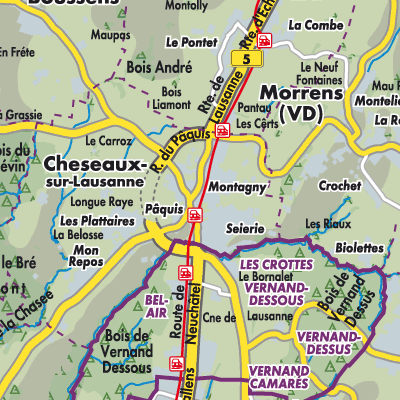 Übersichtsplan Cheseaux-sur-Lausanne