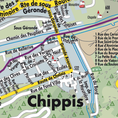 Stadtplan Chippis