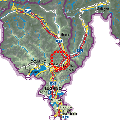 Landkarte Circolo di Bellinzona