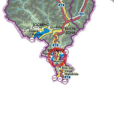 Landkarte Circolo di Lugano ovest
