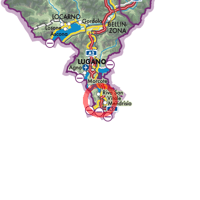 Landkarte Circolo di Mendrisio