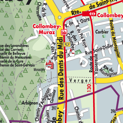 Stadtplan Collombey-Muraz