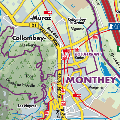 Übersichtsplan Collombey-Muraz