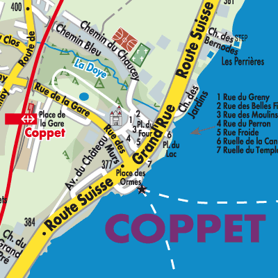 Stadtplan Coppet