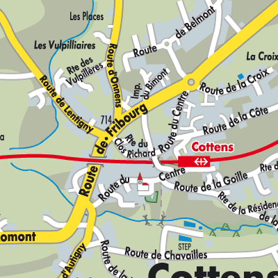 Stadtplan Cottens (FR)
