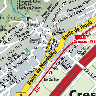Stadtplan Cressier (NE)