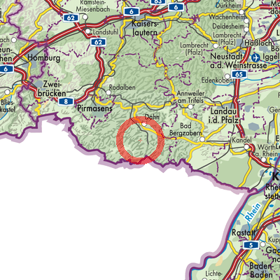 Landkarte Dahner Felsenland