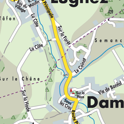 Stadtplan Damphreux-Lugnez
