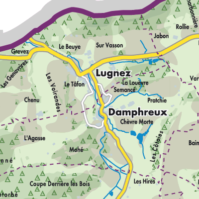 Übersichtsplan Damphreux-Lugnez