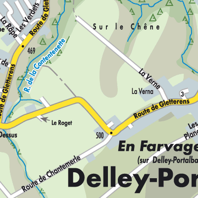 Stadtplan Delley-Portalban
