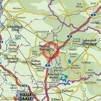 Dessau - Stadtpläne und Landkarten