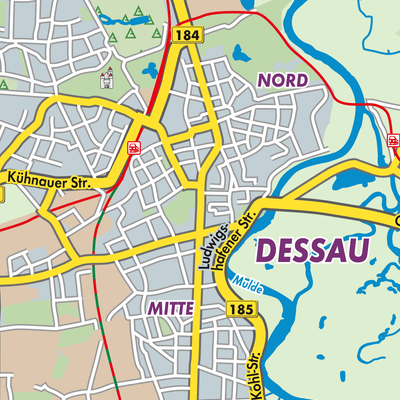 Dessau - Stadtpläne und Landkarten