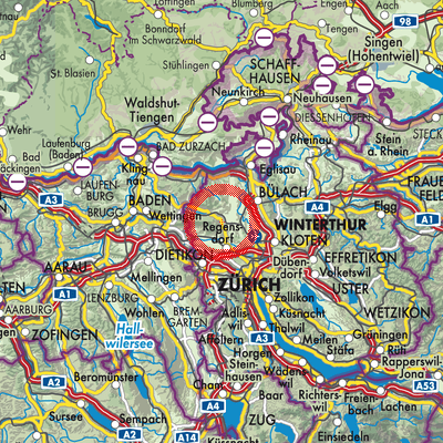 Landkarte Dielsdorf
