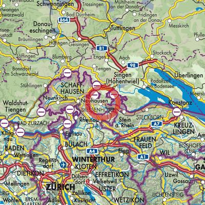 Landkarte Diessenhofen