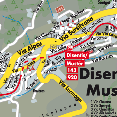 Stadtplan Disentis/Mustér